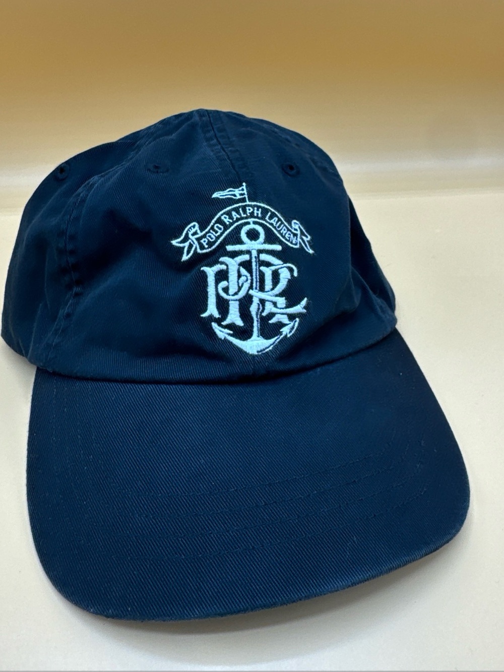 Vintage Polo Ralph Lauren Anchor Crest baseball cap - Black NEW - Strapback